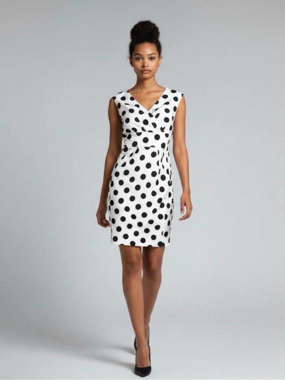 Helene Berman London White Polka Dot Dress 6
